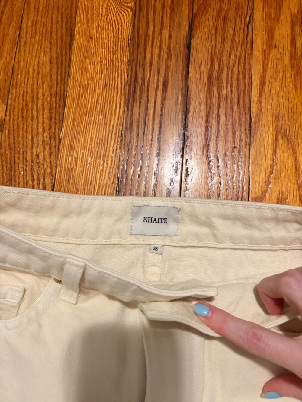 KHAITE | ABIGAIL | Straight leg off white / cream denim pants | 26 (BRAND NEW) - Picture 7 of 8